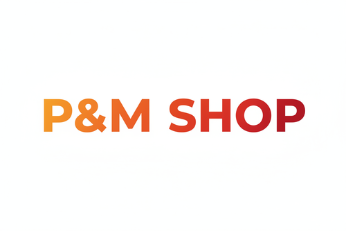 Logo P&M SHOP en una línea